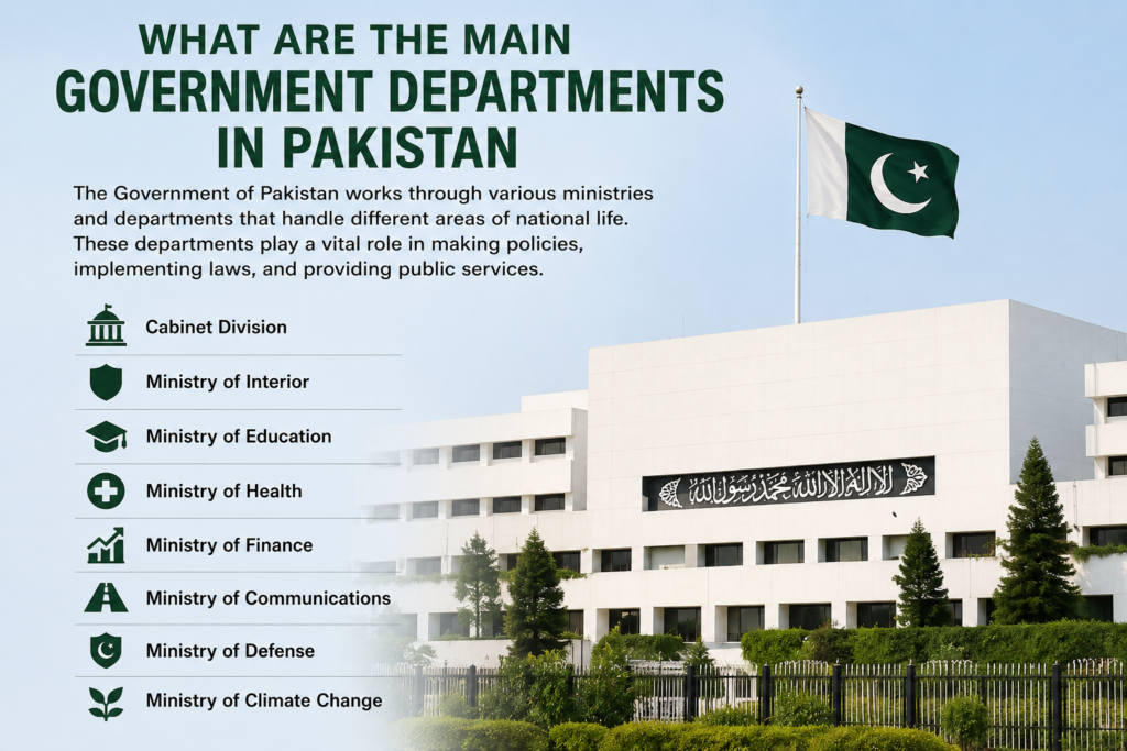What Are the Main Government Departments in Pakistan