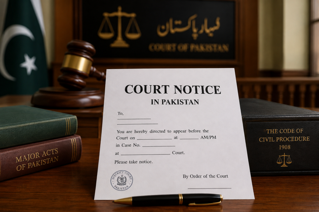 What Is a Court Notice in Pakistan